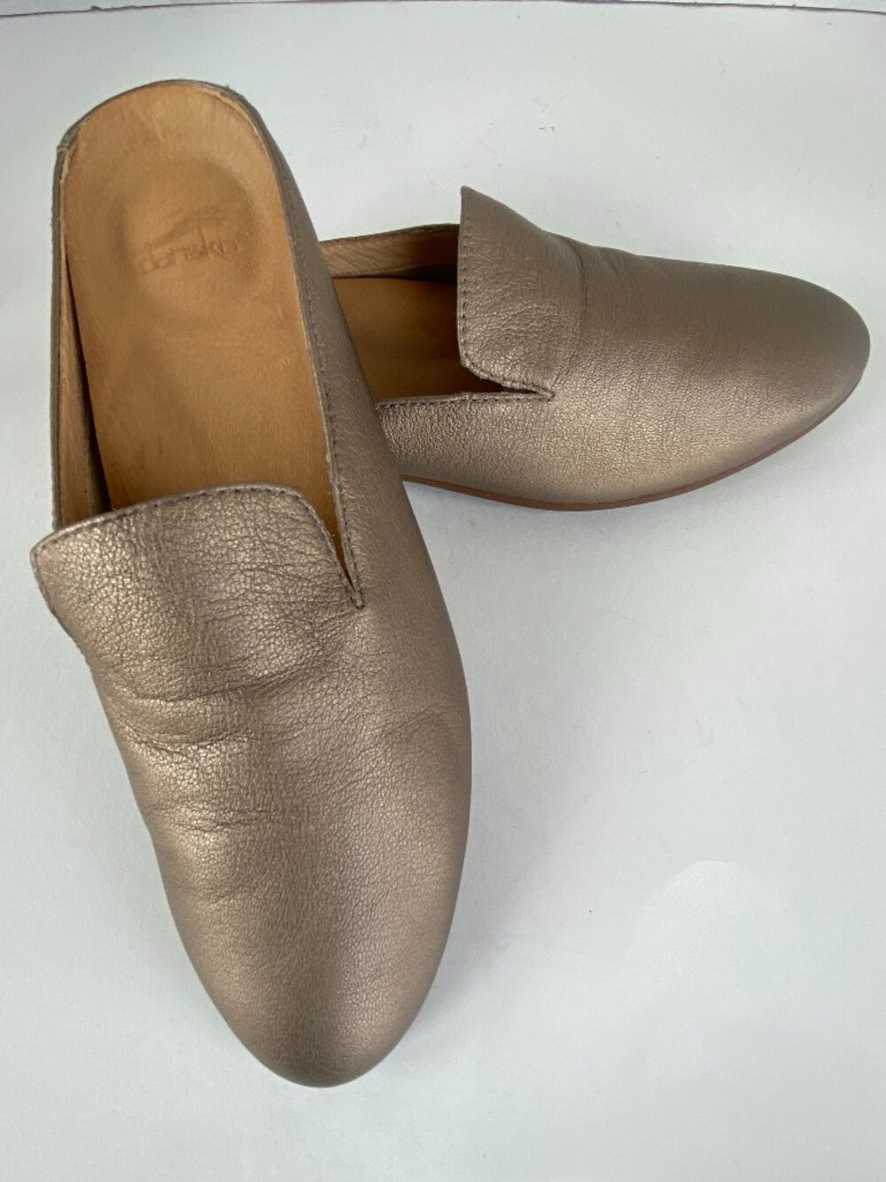 Dansko Lexie Taupe Metallic Leather Mule/Slides SZ 9